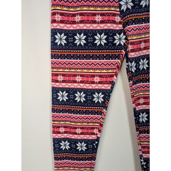 No Boundaries Leggings Juniors L 11 13 Fair Isle Fleece Warm Pull On Holiday - Picture 2 of 5